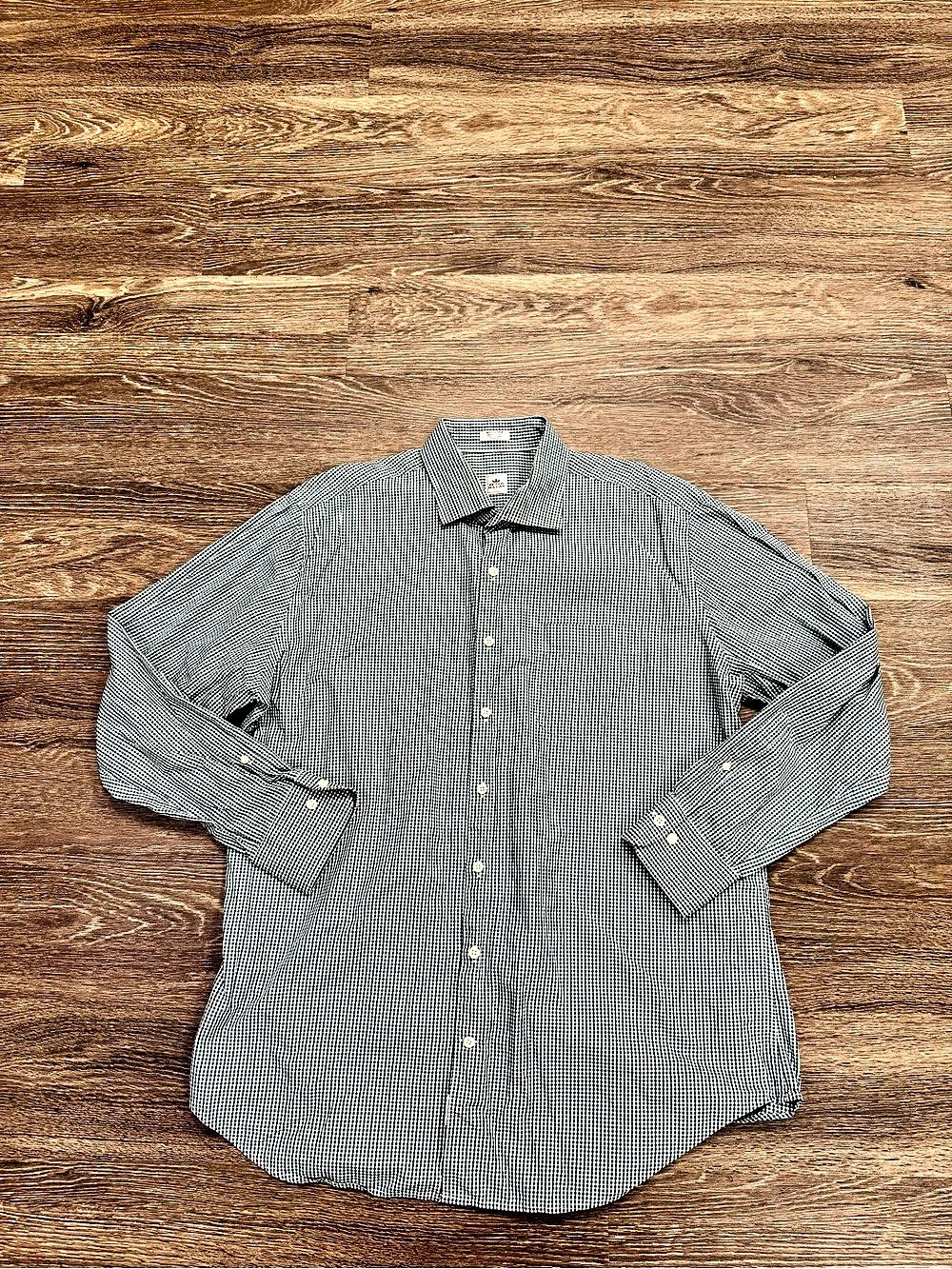 Peter Millar Men’s XL Blue Green Gingham Check Cotton Button Down Shirt